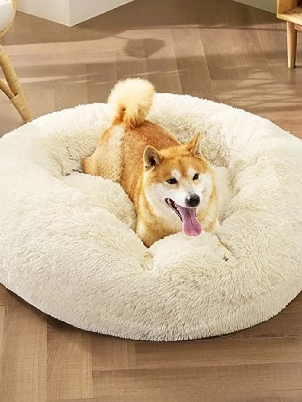 New Calming Dog Bed for Medium Dogs - Donut Washable Medium Pet Bed, Anti-Slip